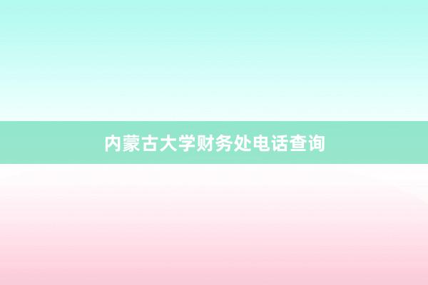内蒙古大学财务处电话查询